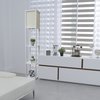 Simple Designs Floor Lamp Etagere Organizer Storage Shelf with Linen Shade LF1014-WHT